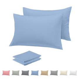 Rohi Microfibre Sky Blue Pillowcases 2 Pack – Ultra Soft & Smooth Pillow Covers with Envelope Closure – Fade Resistant & Breathable Pillow Cases – Standard Size (50x75 cm)