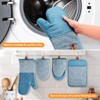 TIPTAP Oven Mitts，4pcs Oven Mitts Set，Non-Slip Cotton Oven Mitt and