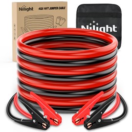 Nilight Jumper Cables for Car Battery 4 Gauge 20 FT Booster Cable Heavy Duty 600 A CCA Jumper Cable with Carrying Bag Jump Start Battery Emergency Kit for Pickup Truck RV Vans SUV