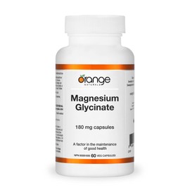 Orange Naturals - Magnesium Glycinate - 180mg 60 v-caps - Magnesium Bisglycinate Supplements for Men and Women - Relaxation, Sleep Support, Pressure Relief, Healthy Bones, Healthy Teeth & Muscle Function
