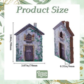 GORGECFAFT Gnome House Fairy Garden Door Accessories Wood Miniature Fairy Doors Wall 3D Wooden Door Ornaments Art Sculpture Decoration Indoor DIY Mystical Garden Ornament for Tree Trunk (Gainsboro)