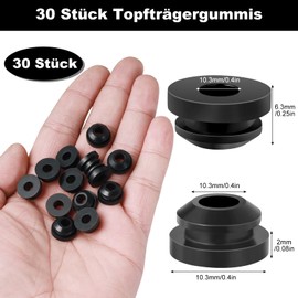 Nadisean Pack of 30 pot carrier rubbers, rubber grommets for pot supports with 5 mm rods, black rust rubber feet compatible, rubber grommets for pot supports, rubber feet accessories for motorhome