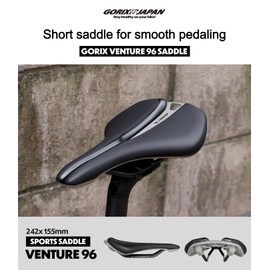 GORIX Bike Saddle Seat Wide Shock Absorption Seamless Waterproof Soft Cushion Mountain Road (Venture 96)