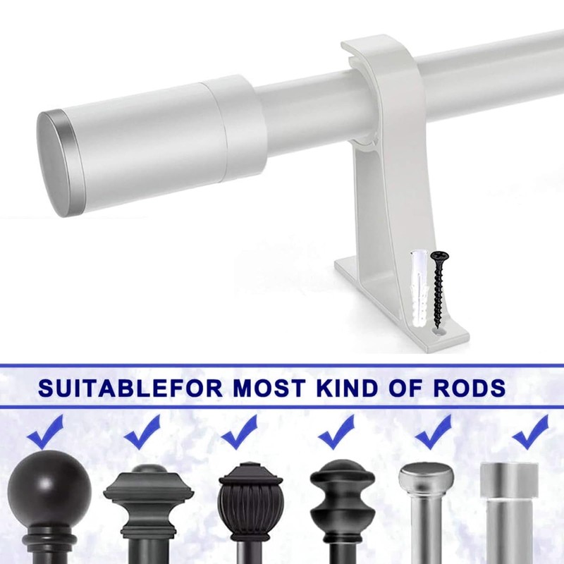 Curtain Rod Bracket, Heavy Duty Curtain Rod Holders White Curtain