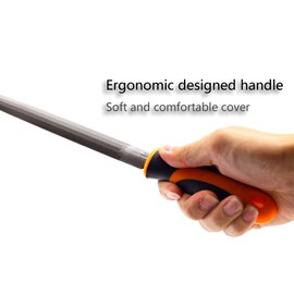 Bastard Cut Mill File, 8" Triangle File with High Carbon Hardened Steel, Ergonomic Grip, Comfortable Handle, Finder Hand File for Filing or Trimming Holes Ideal for Wood, Metal, Plastic