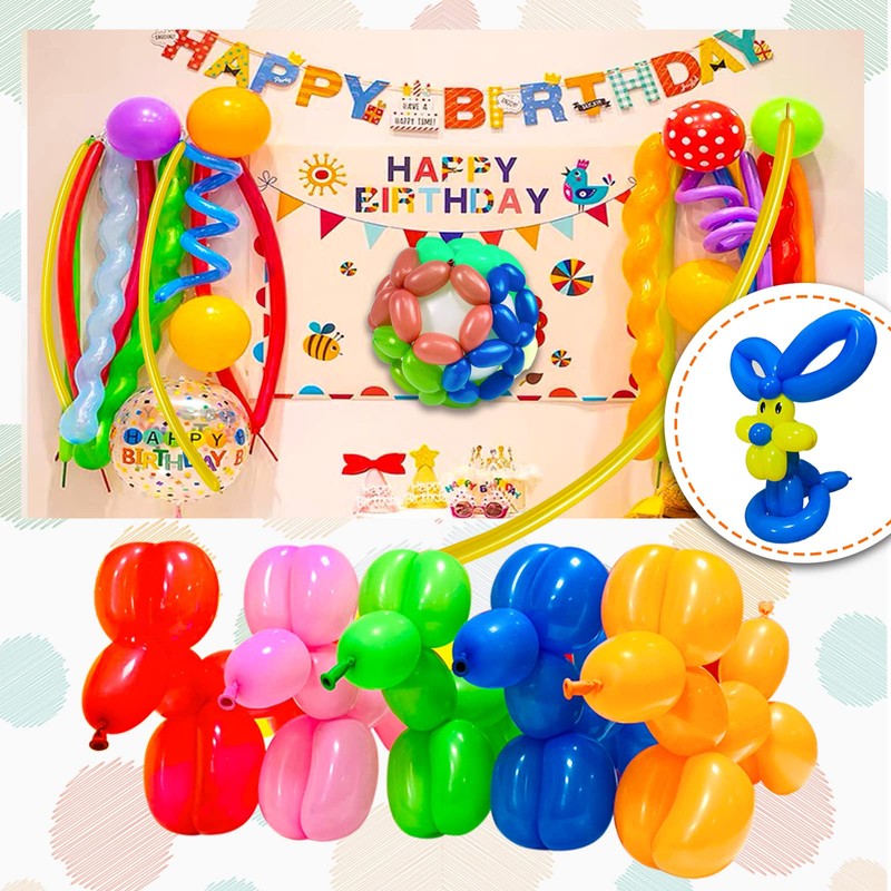 100Pcs Blue Long Balloons Thickening Latex Dark Blue 260 Modeling