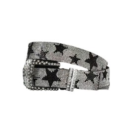 RoseSeek Men's Y2k Star Rhinestone Studded Belts Glitter Vintage Punk Waist Belts Street Accessories Multicolor suit waist size: 34"-38"