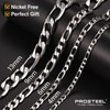 PROSTEEL Smooth Figaro Chain Necklace Stainless Steel Chains Length 14-30