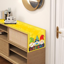 Linen Yellow Back to School Table Runner Welcome Back to School First Day of School First Day of Kindergarten Classroom Decorations and Supplies for Home Kitchen Dining Room Table (13 X 72 Inch)