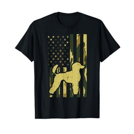Camo US Flag Poodle Vintage Patriotic Dog Lover Owner Gift Women Kids Men T-Shirt