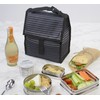 PackIt Freezable Lunch Bag with Zip Closure, Gray Stripe 8-Inch
