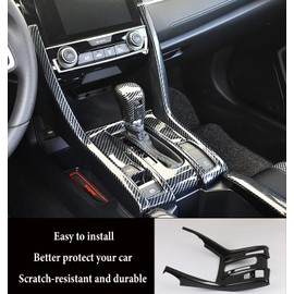 KELEIMAI Car Accessories Fit for Honda 10th Gen Civic 2016-2021 Inner Center Console Gear Shift Panel Cover Trim (Carbon Fiber Style) ABS 1 PC