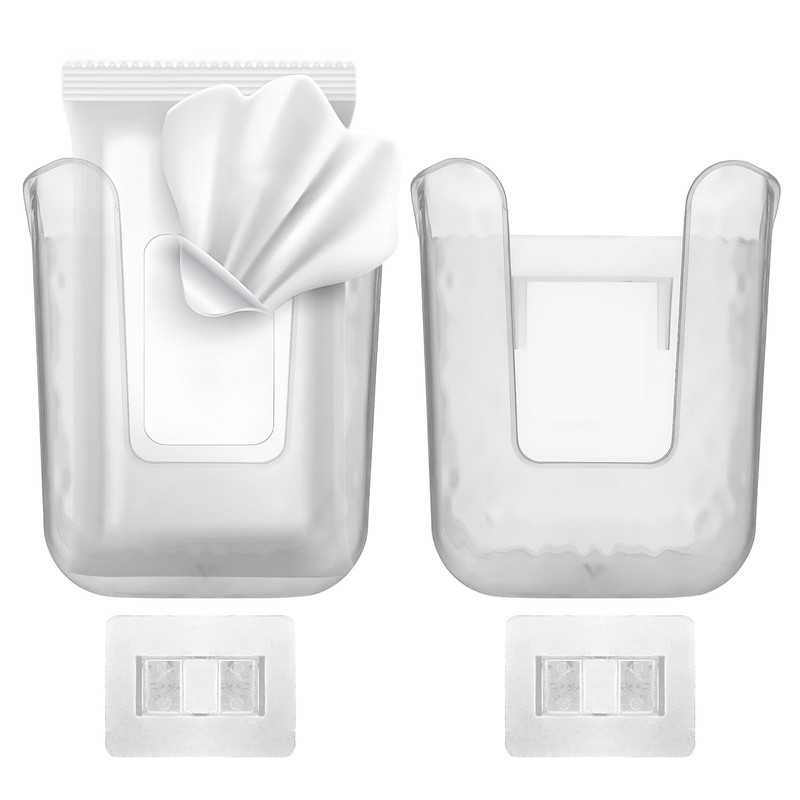 2pcs Bathroom Wipes Holder, Kitchen Wall Mounted Wipes Container