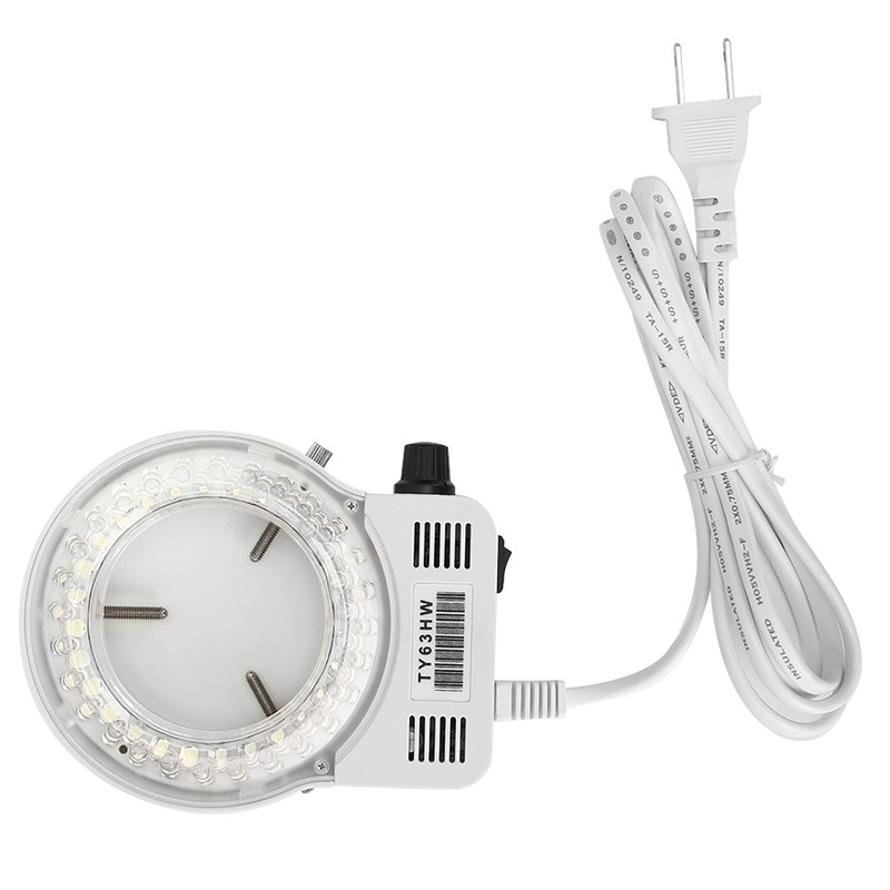 Microscope Camera Adjustable Dimmable LED Ring Light Source Lamp for