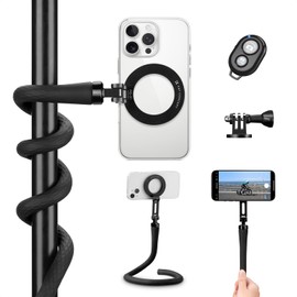 K&F Concept MS35 Flexible Magnetic Cell Phone Holder, Selfie Stick with Remote Control, Smartphone Action Camera Holder