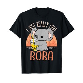 Kawaii Koala I Just Love Boba Bubble Tea T-Shirt