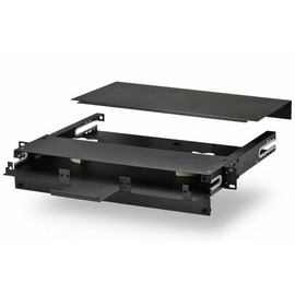 Telecom Specialties Fiber Optic 1RU Rack Mount Patch Panel Enclosure LIU Holds 3 LGX Adapter Plates