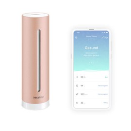 Netatmo Home Coach Intelligenter Raumluftqualitätsmonitor, misst Temperatur, Luftfeuchtigkeit, Lärm und CO2, automatische Warnung, intelligente Empfehlung – NHC-EC