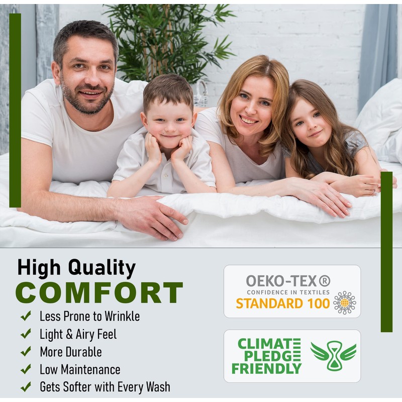 RUVANTI 100% Cotton Split King Sheets Sets for Adjustable Bed,