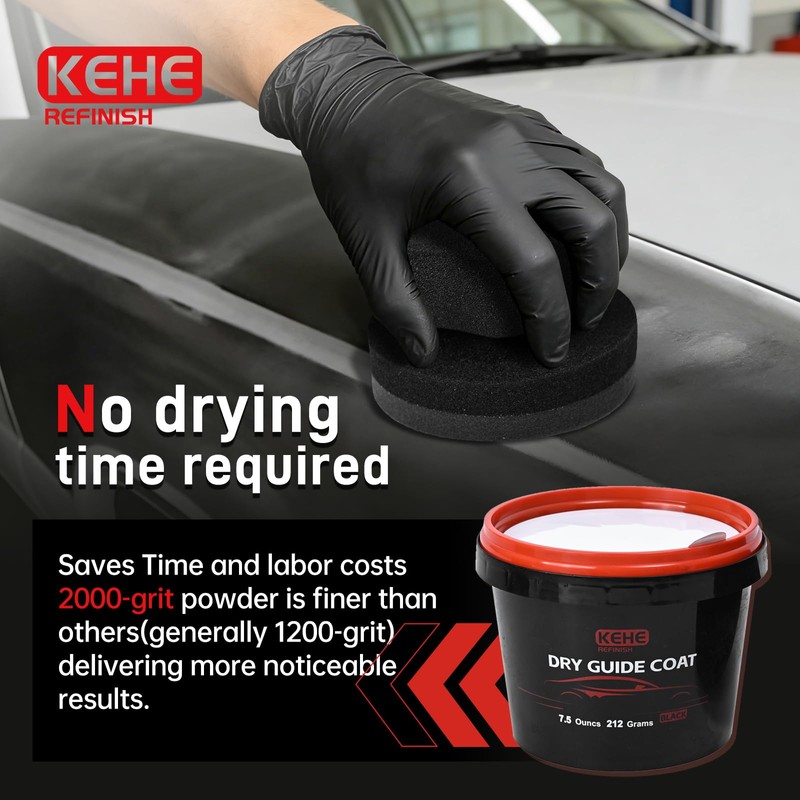 KEHE REFINISH 7.5 oz(212g) Black Dry Guide Coat Auto Body,Ultra-Fine