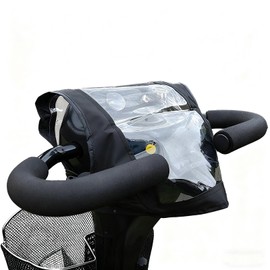 Mobility Scooter Control Panel Cover, Universal Tiller Cover Mobility Scooter Rain Cover Waterproof Console Cover Protective Clear Panel Cover (Black)