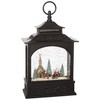 Raz Imports Town Scene Black Musical Lighted Water Lantern Figurine