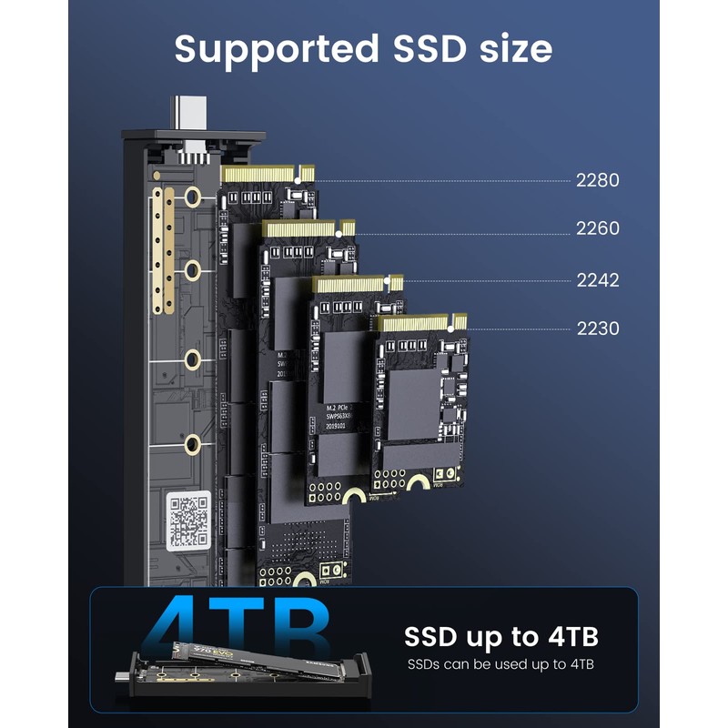 ORICO M.2 NVMe SATA SSD Enclosure Adapter Tool-Free, 10Gbps USB