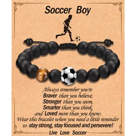 EFVISD Soccer Bracelet for Teenage Boys, Boys Soccer Gifts for Teen Boys Son Grandson Brother Nephew Friend Soccer Players