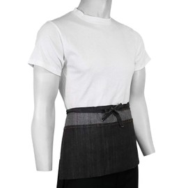 ChefsCloset Unisex Allentown Denim Waist Apron, Black/Grey
