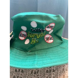 Amscam Special  Golfer’s Lucky Survival Green Bucket Hat Funny Irish Nwt
