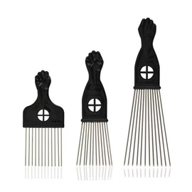 3pcs Afro Comb for Curly Hair, Metal Afro Comb with Wide Teeth, Durable and Stylish for Natural Hair, Suitable for Men and Women, Hair Styling Tool for Twists and Braids