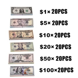 Play Money Dollar Bill, 120 Sheets of Banknotes, Dollar Notes, Prop Money, Play Money Dollar, Play Money Children, Play Money for Children Shopping | Bill Money for Toy Till