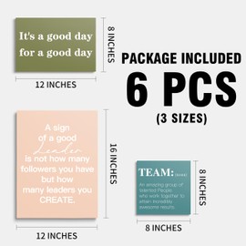 6 Pcs Inspirational Quotes Office Poster Prints - Minimalism Teamwork Wall Artwork Painting Decoration For Home, Office, Workplace - Positive Canvas Poster Frame Gifts - A05