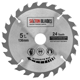 Saxton TCT Circular Wood Saw Blade 136mm x 20mm (16mm Ring) x 24 Teeth Compatible with Bosch Makita etc