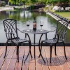 Withniture Cast Aluminum Patio Bistro 3Piece Set Rust-Resistant OutdoorTable Set
