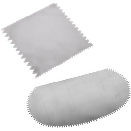 2Pcs Mud Rib Pottery Clay Ribs Stainless Steel Serrated Scraper Crafts Tool, Ceramics Clay Sculpting Tools Kit for Sculpture Pottery