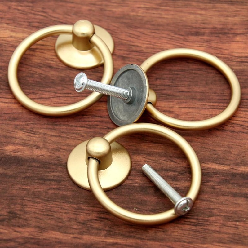 LXZ 6 PCs Cabinet Hardware Drop Ring Pulls Drawer Ring