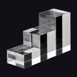 CHANJIF Acrylic Stand, Base Stand, Figure, Pedestal, Display Stand, 3 Types of Sizes, Fully Transparent, Decorative, Acrylic, Photography, Product Display