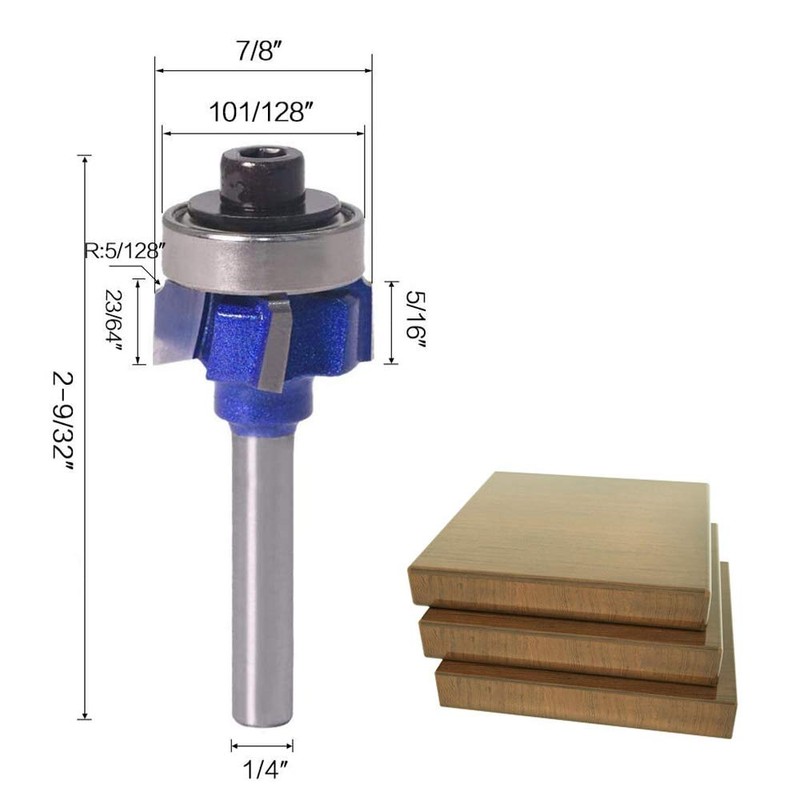 Mesee 4-Teeth R1 Round Over Router Bit, 1/4 Inch Shank