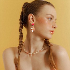 Dreuyet Christmas Earrings, Fun Christmas Dangle Earrings for Women Xmas Rainbow Christmas Tree Acrylic Drop Dangle Earrings Holiday Jewelry Gift (B)