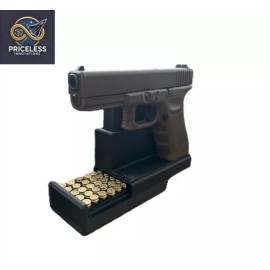 Unbranded 9mm Handgun Display Stand, Magazine and Ammo Holder - Mount Rack (Doublestack)