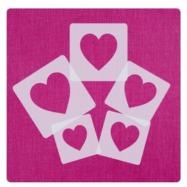 Stencil Set 5 Individual Hearts 6 cm, 7 cm, 8 cm, 9 cm and 10 cm