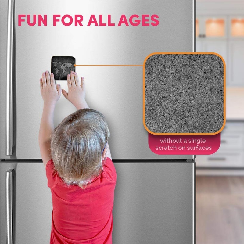 1 x Square MDF Fridge Magnet - World Map Earth