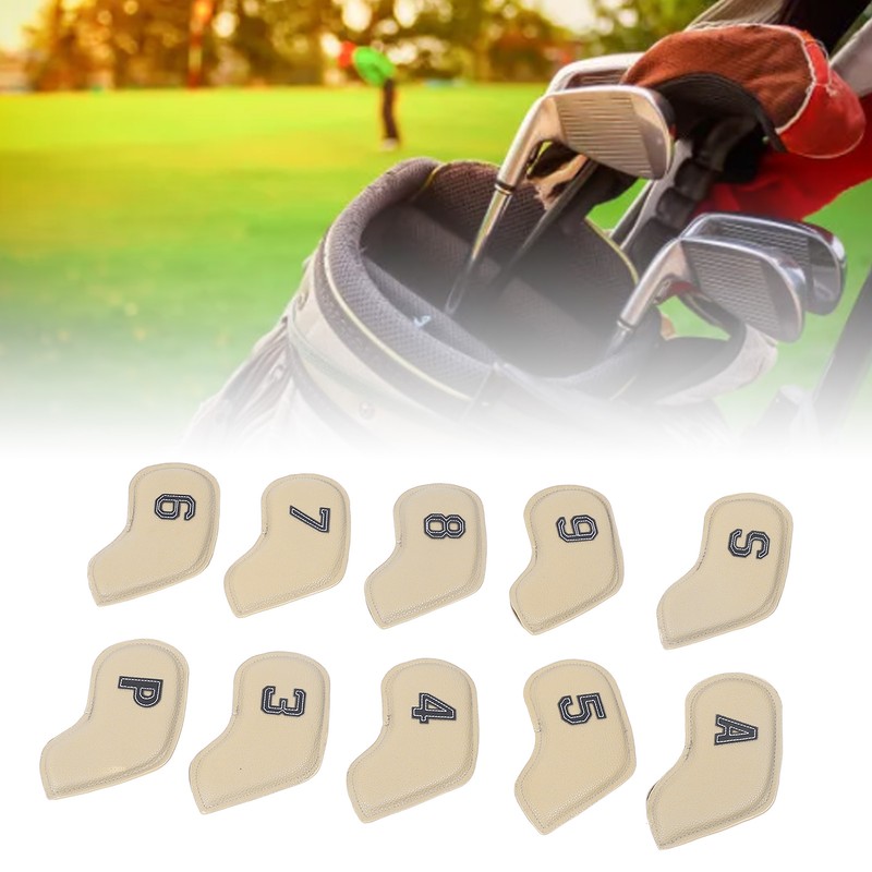 10PCS Golf Head Protective Covers Waterproof PU Material Golf Putter
