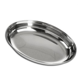 Stainless Steel Oval Serving Dishes, Undivided, Vegetable Deep Dish, Serving Platter, Curry Bowl, Tableware, Serveware, (Large (31 x 22 x 5cm))