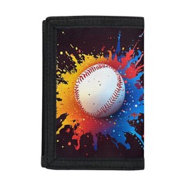Rnyleeg Kids' Unisex Toddler Wallet Baseball Wallet for Boys Birthday Gifts Purse with Magic Sticker and Coin Pocket