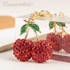 Framendino, 2 Pack Rhinestone Cherry Keychains Crystal Key Chain for