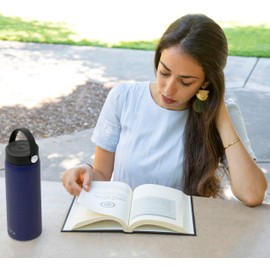 MIRA Stainless Steel Insulated Tea Infuser Bottle for Loose Tea - Thermo Travel Mug with Removable Tea Infuser Strainer-18 oz, Marine