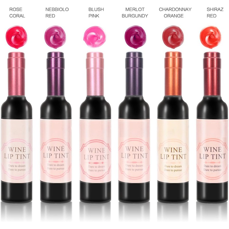 Matte Lip Gloss Set, Lip Gloss Waterproof Wine Lipstick Tint,