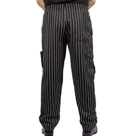 KNG Chalk Stripe Baggy Cargo Chef Pants for Men and Women – Drawstring Waist 3XL